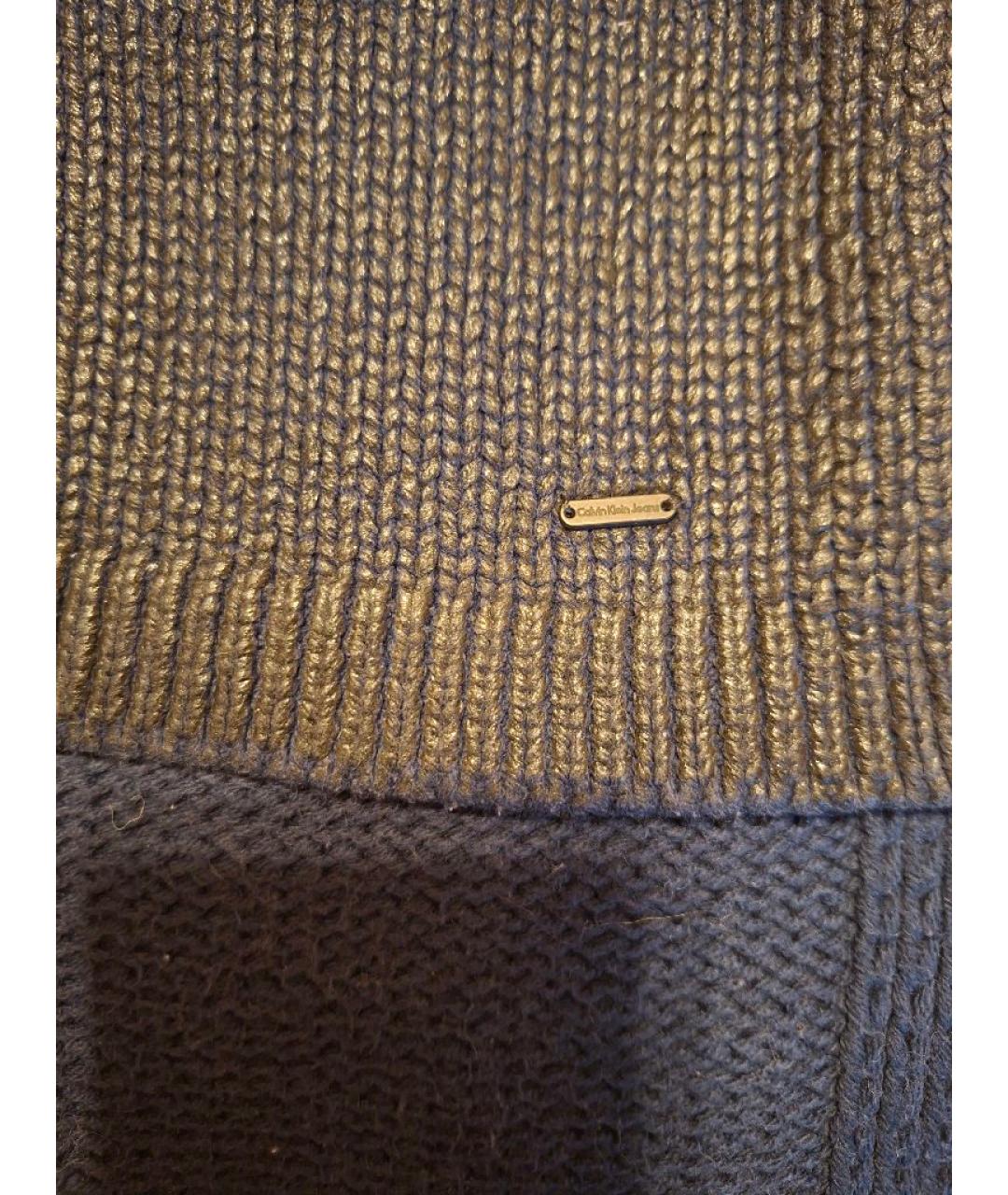 CALVIN KLEIN Темно-синий хлопковый джемпер / свитер, фото 5