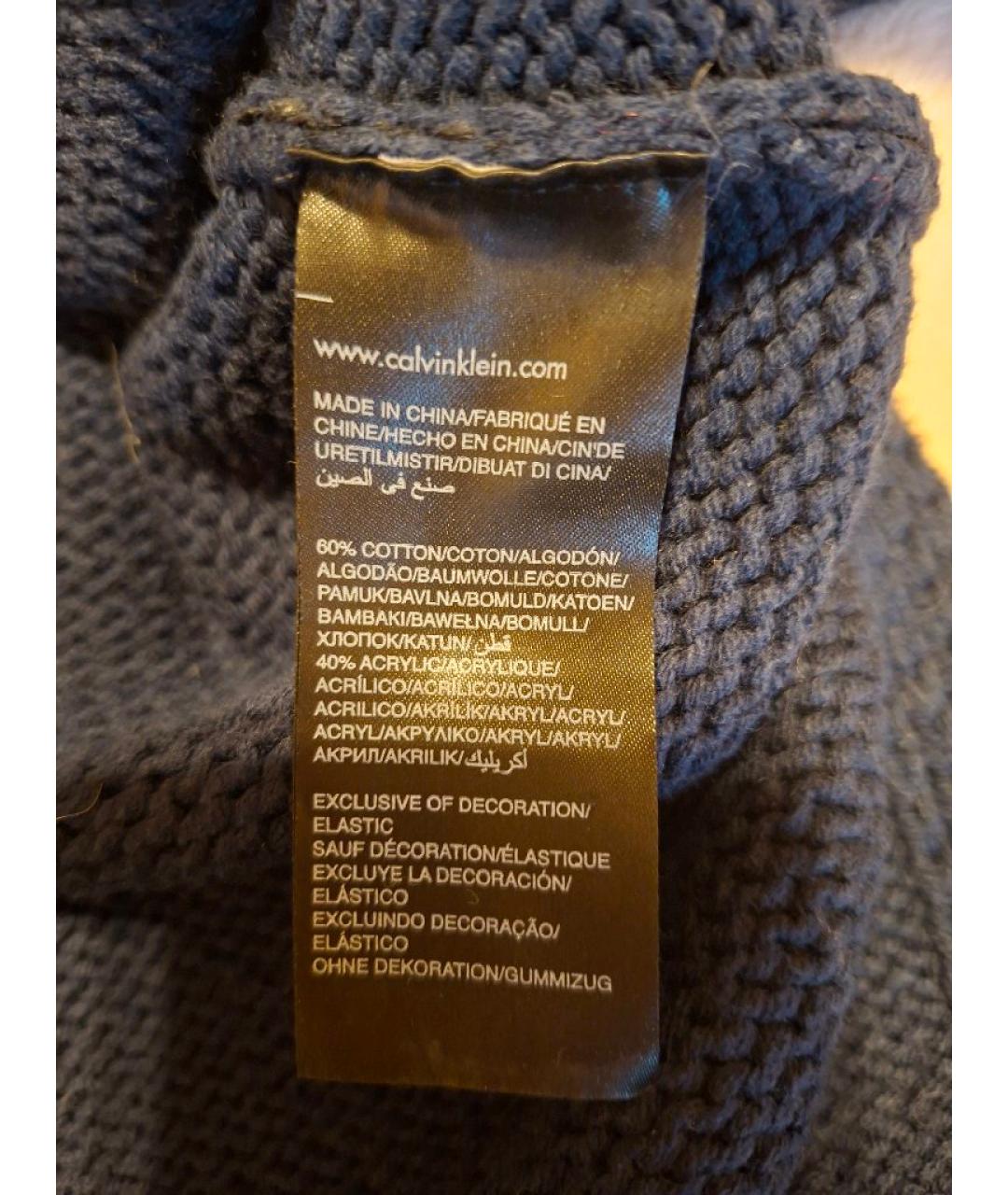 CALVIN KLEIN Темно-синий хлопковый джемпер / свитер, фото 6