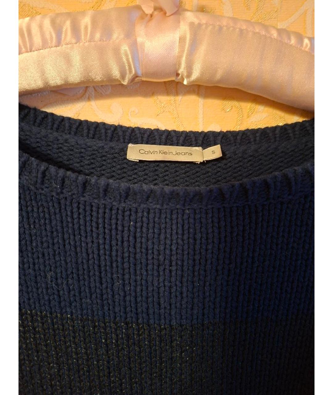 CALVIN KLEIN Темно-синий хлопковый джемпер / свитер, фото 3