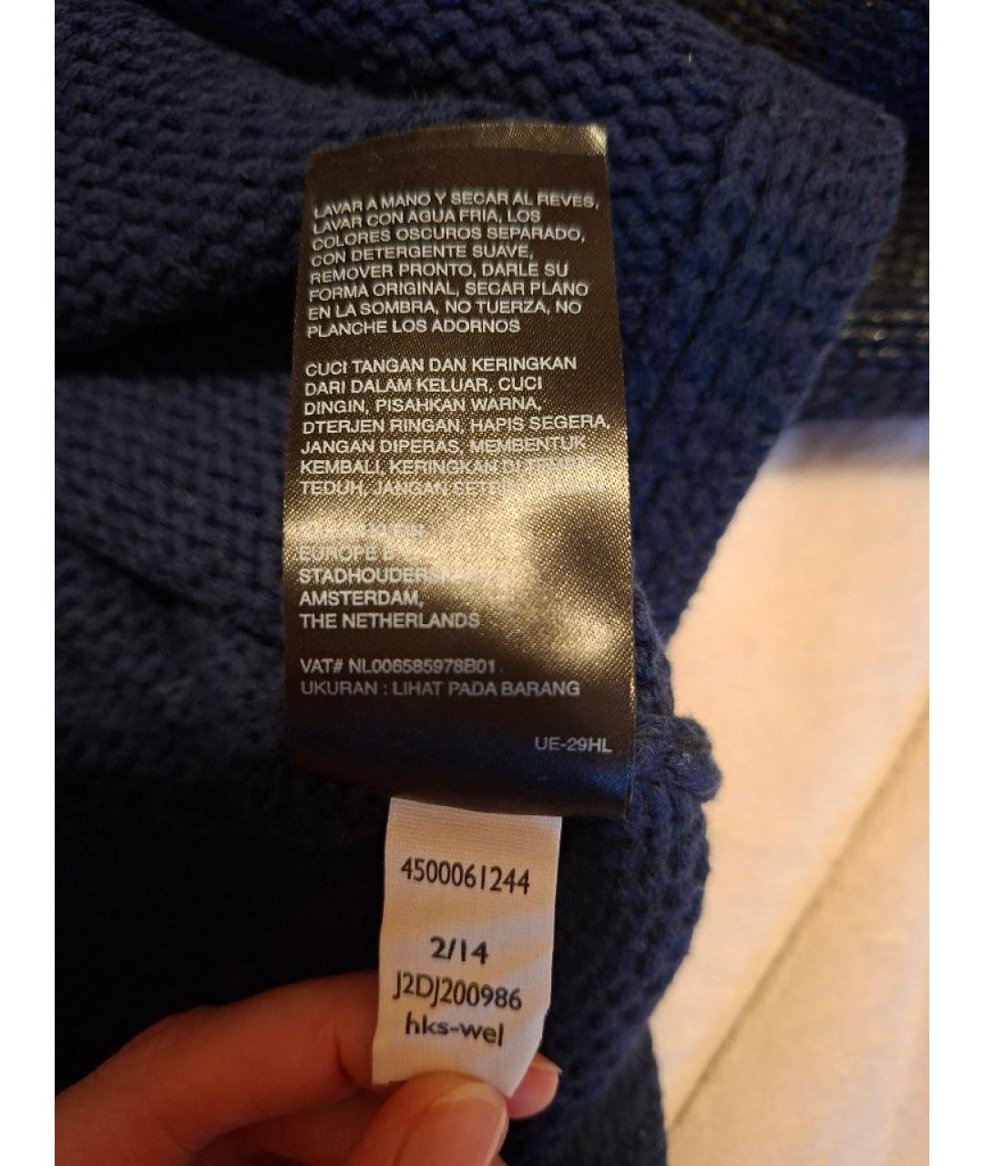 CALVIN KLEIN Темно-синий хлопковый джемпер / свитер, фото 7