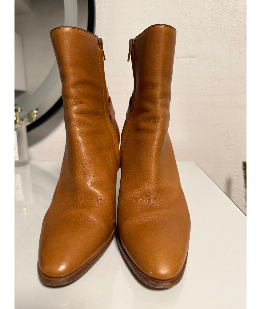 CELINE Коричневые кожаные ботильоны, фото 2
