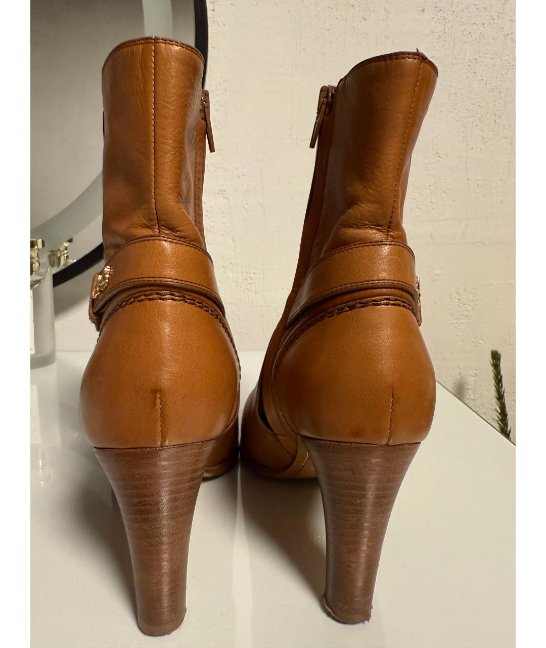 CELINE Коричневые кожаные ботильоны, фото 4