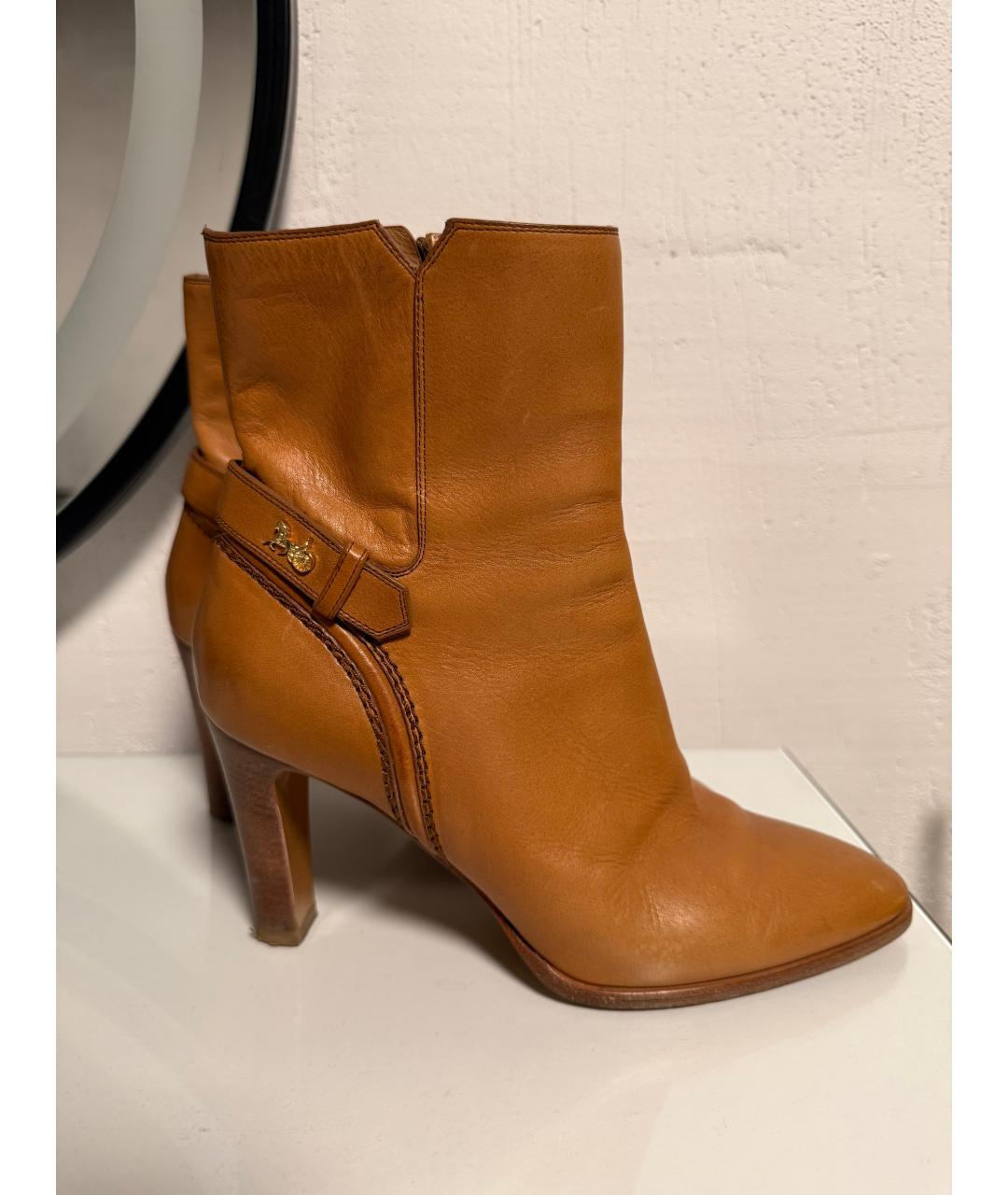 CELINE Коричневые кожаные ботильоны, фото 6