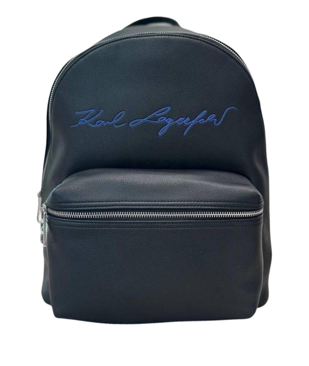 KARL LAGERFELD Черный рюкзак из искусственной кожи, фото 1