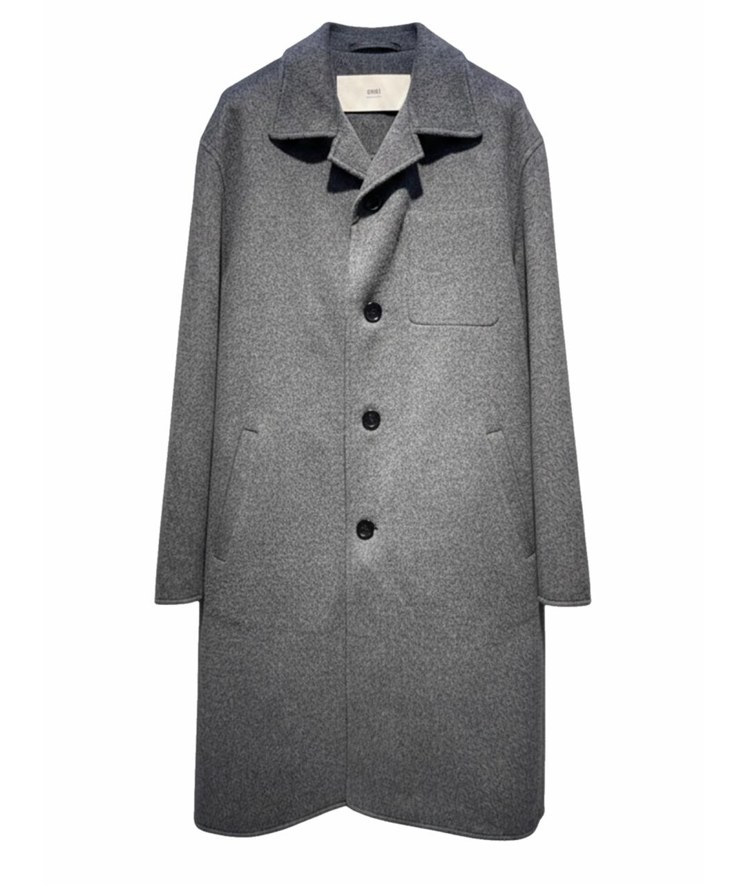 Ami Paris Серое пальто, фото 1