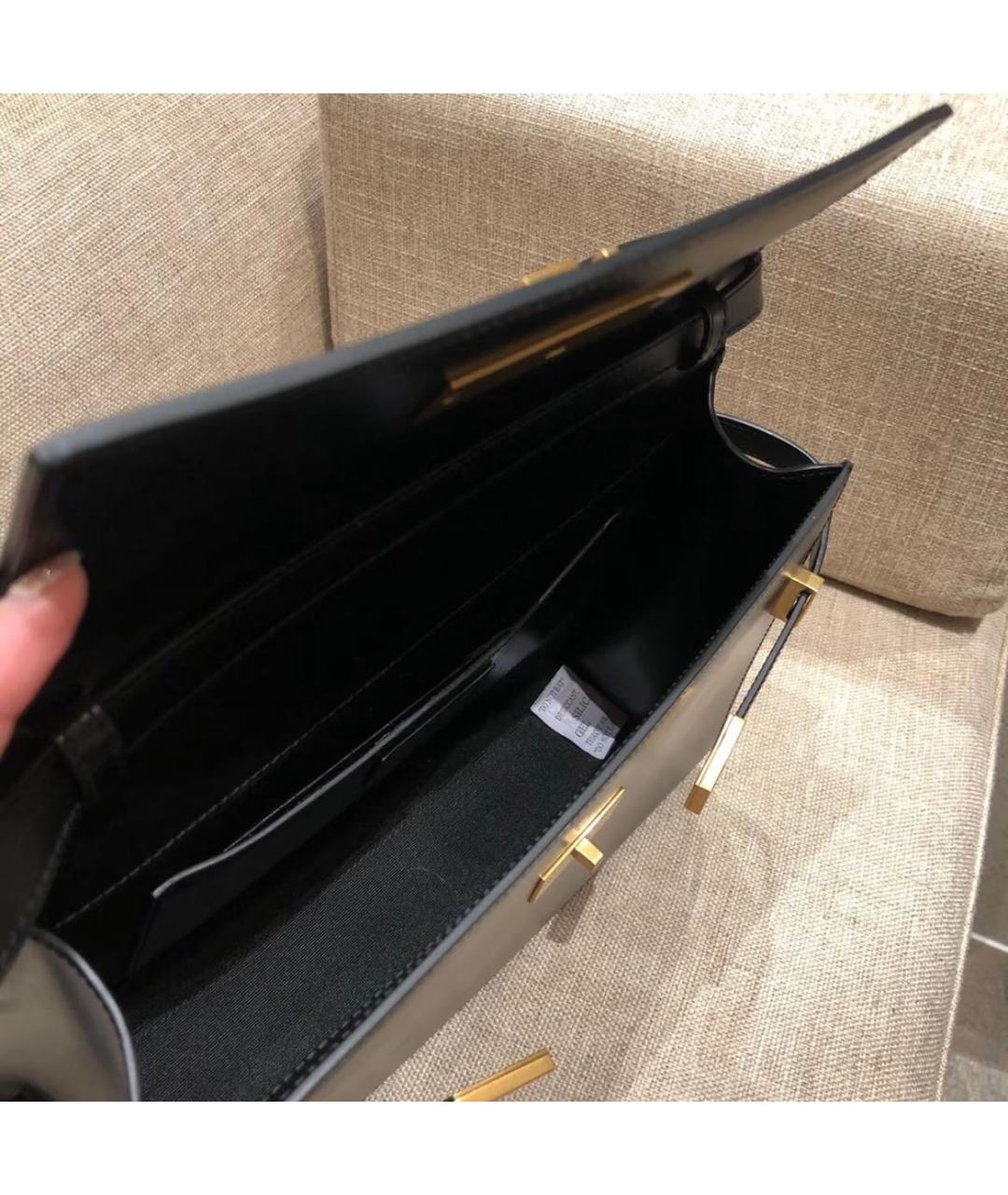 SAINT LAURENT Черная кожаная сумка через плечо, фото 5