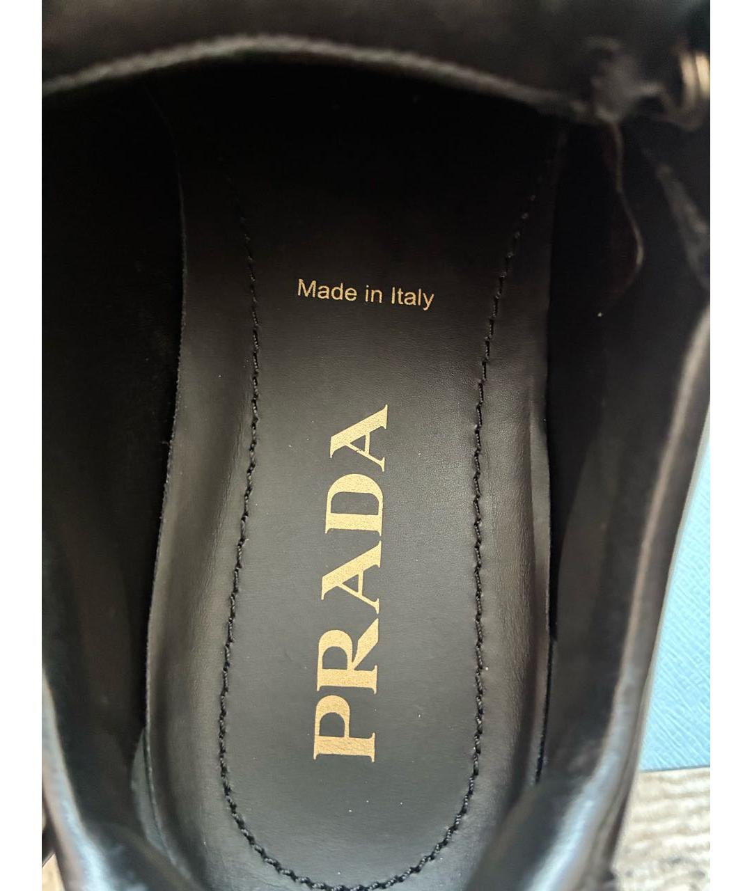 PRADA Черные кожаные кеды, фото 7