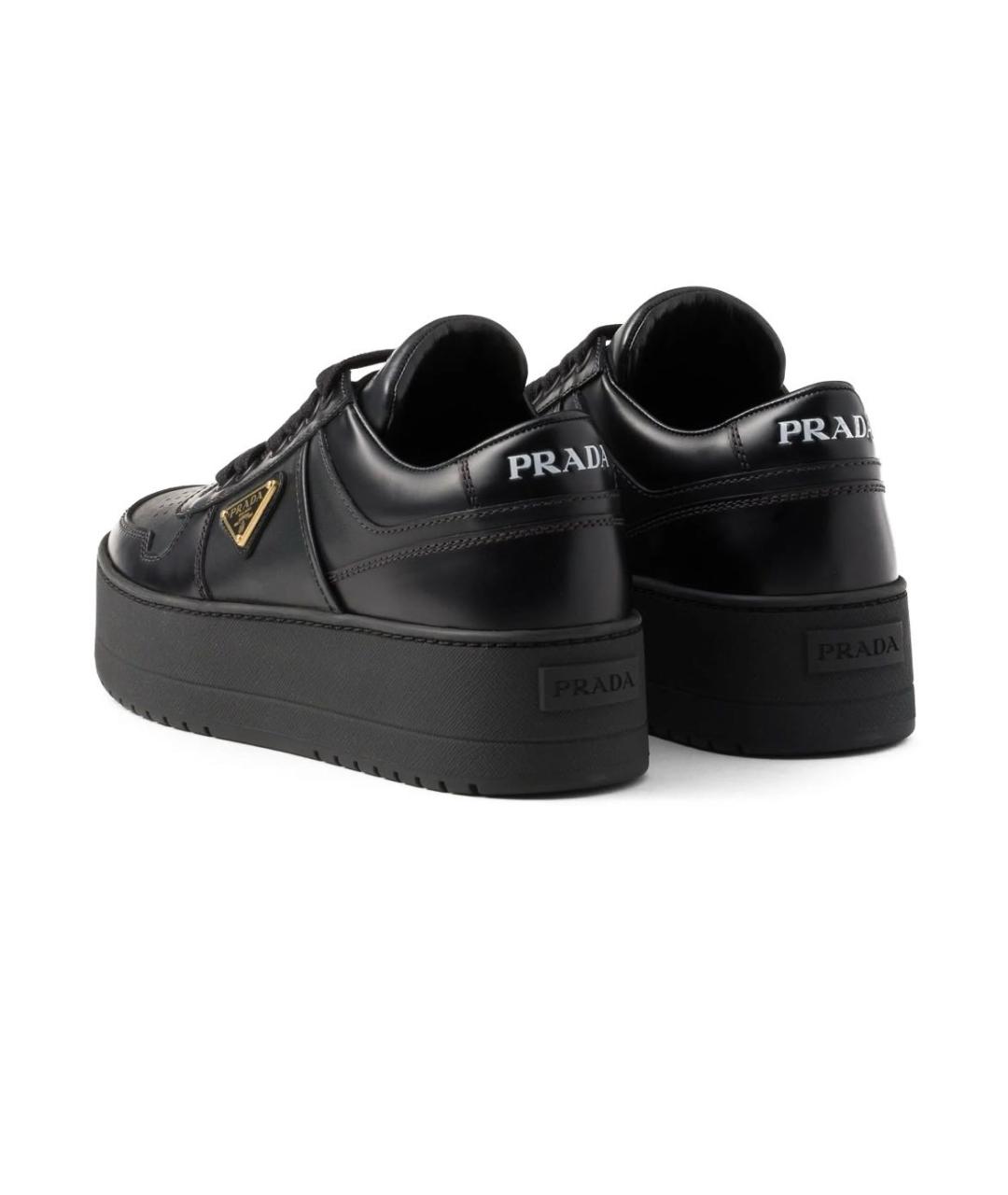 PRADA Черные кожаные кеды, фото 5