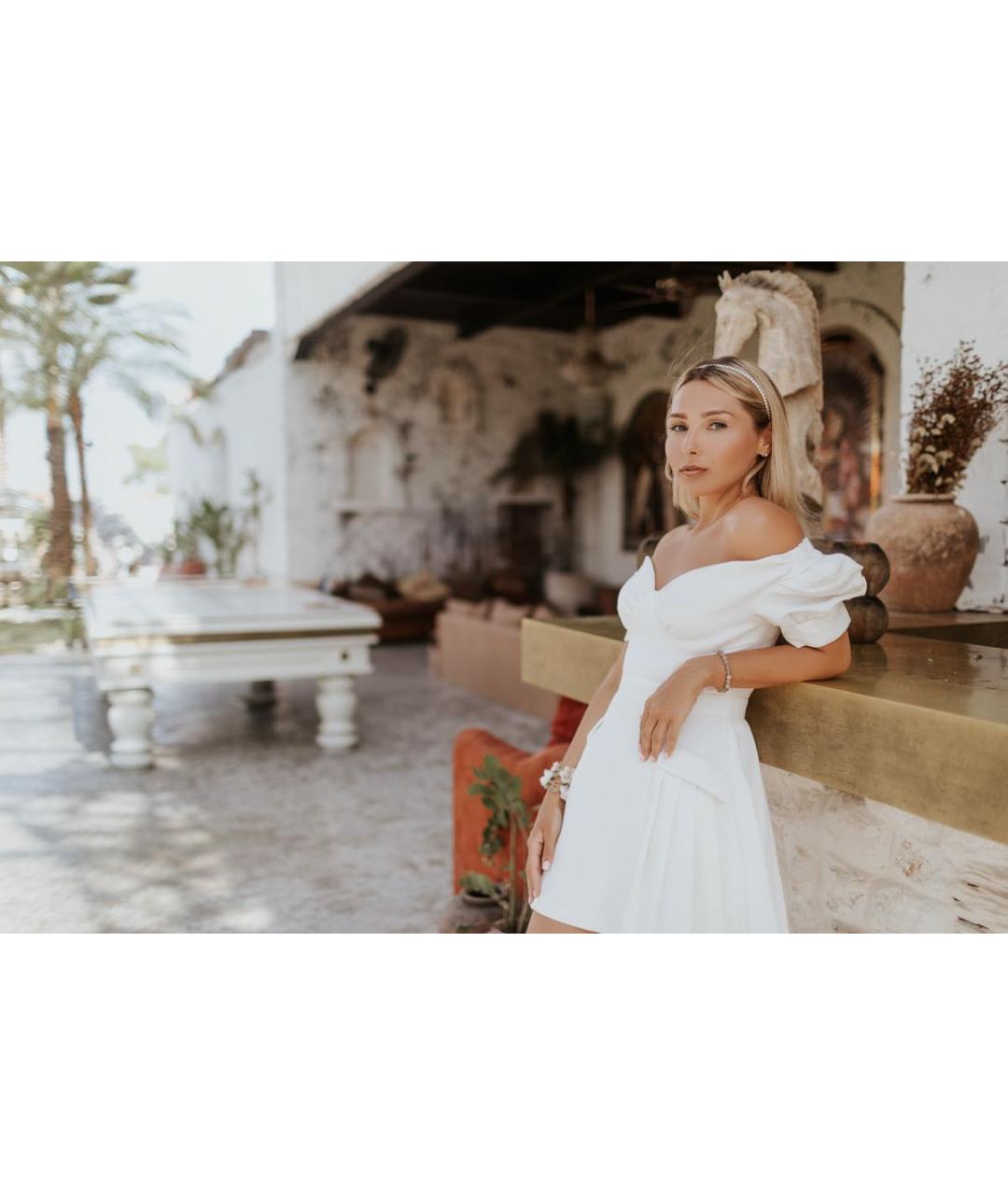 SELF-PORTRAIT Белое полиэстеровое повседневное платье, фото 7