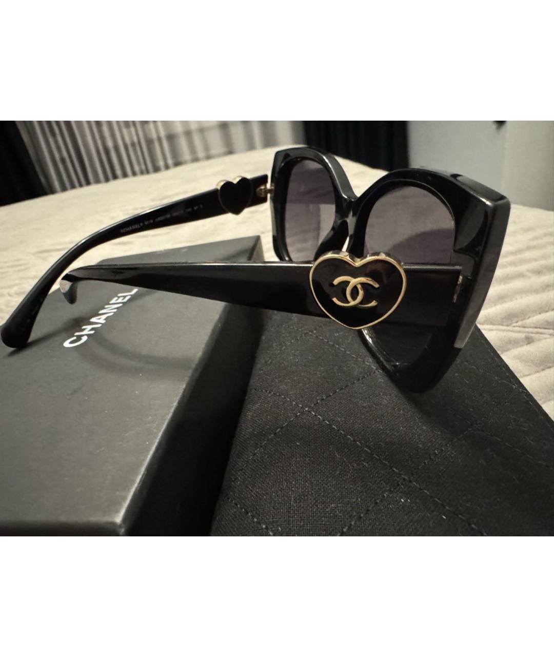 CHANEL Черные пластиковые солнцезащитные очки, фото 2