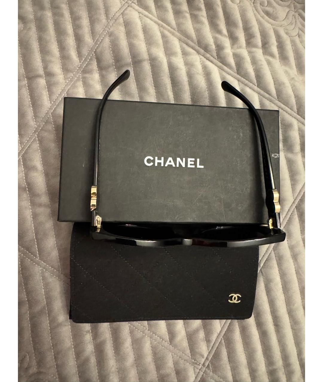 CHANEL Черные пластиковые солнцезащитные очки, фото 3