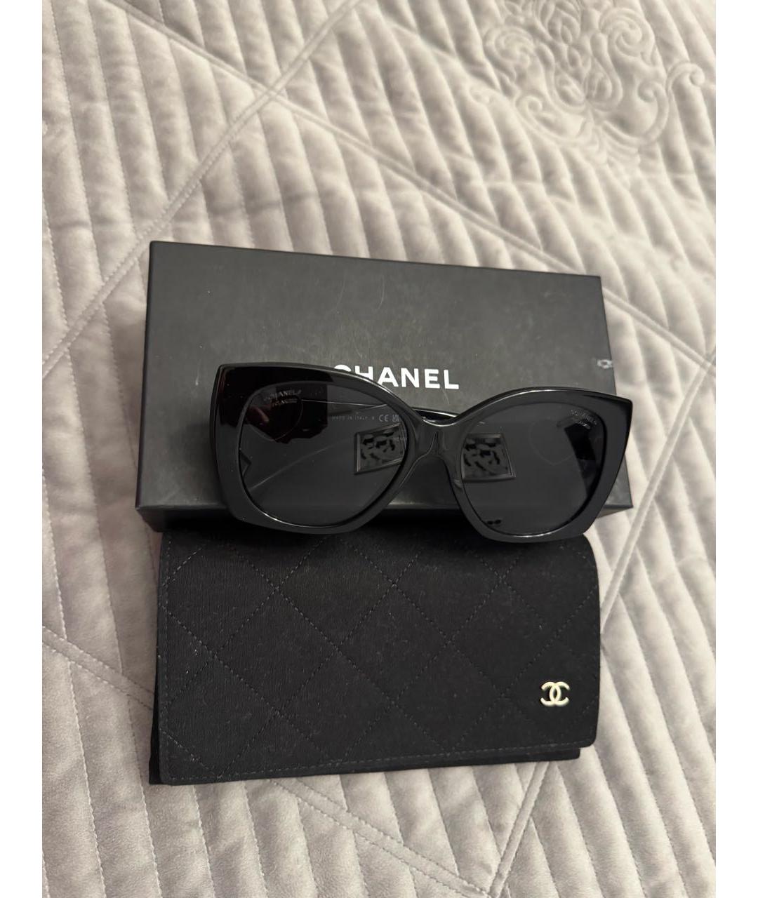 CHANEL Черные пластиковые солнцезащитные очки, фото 7