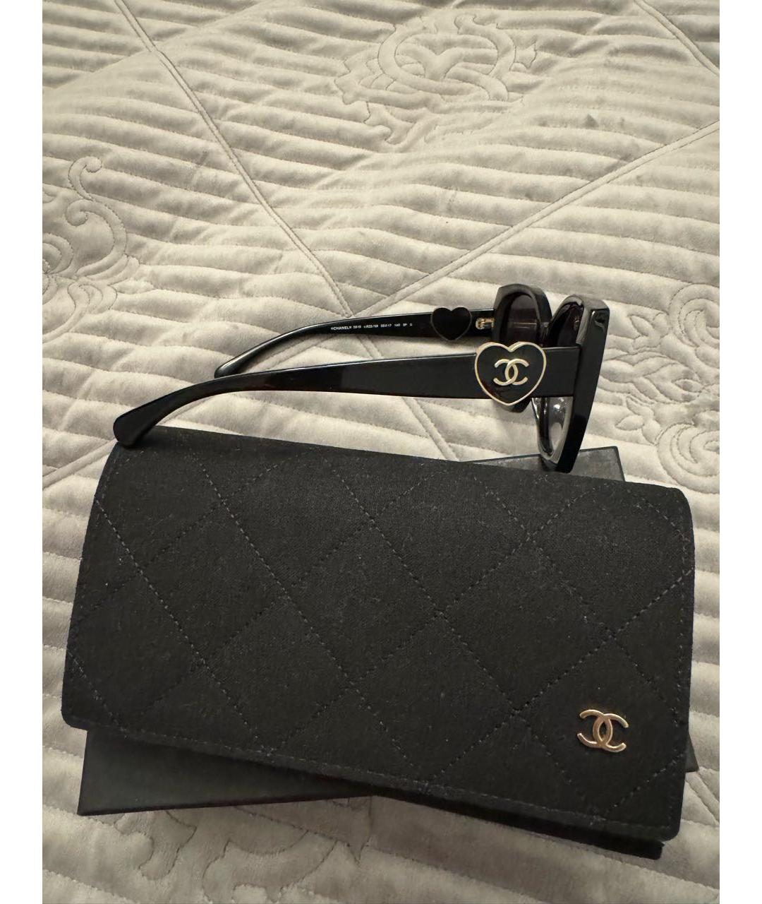 CHANEL Черные пластиковые солнцезащитные очки, фото 6