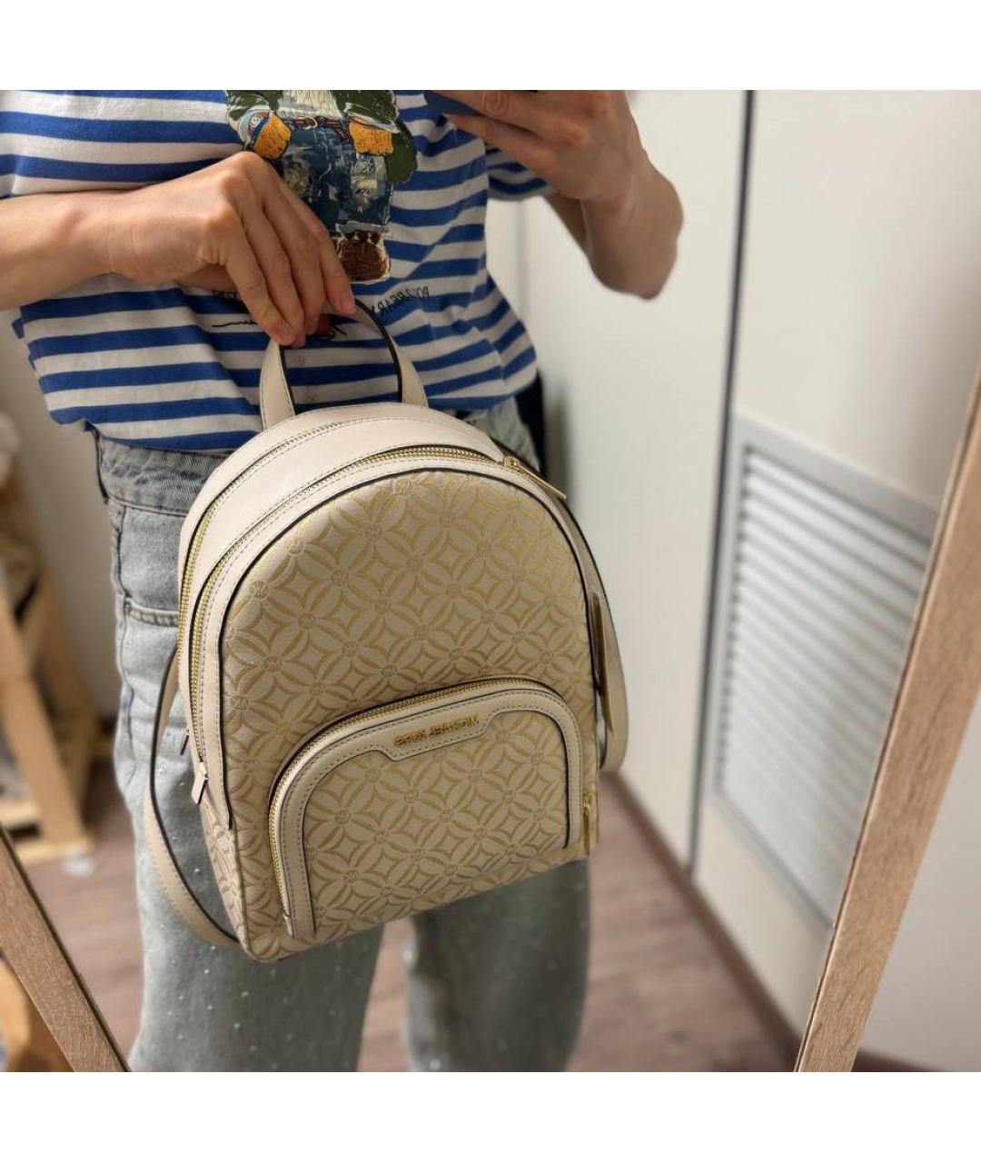 MICHAEL KORS Бежевый кожаный рюкзак, фото 3