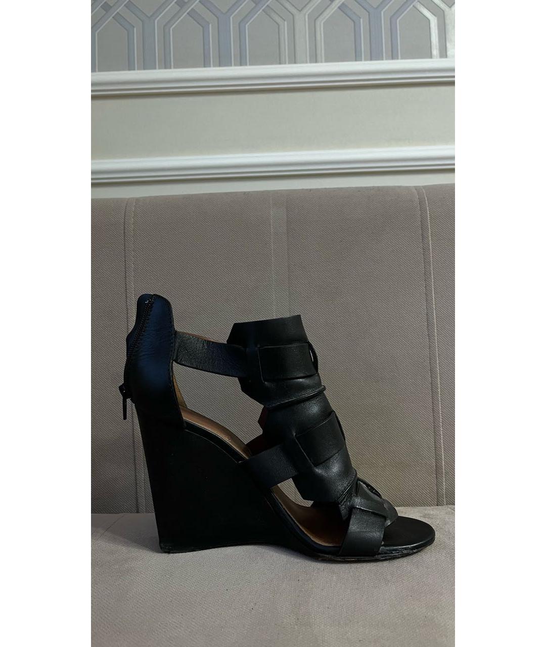 GIVENCHY Черные кожаные босоножки, фото 5