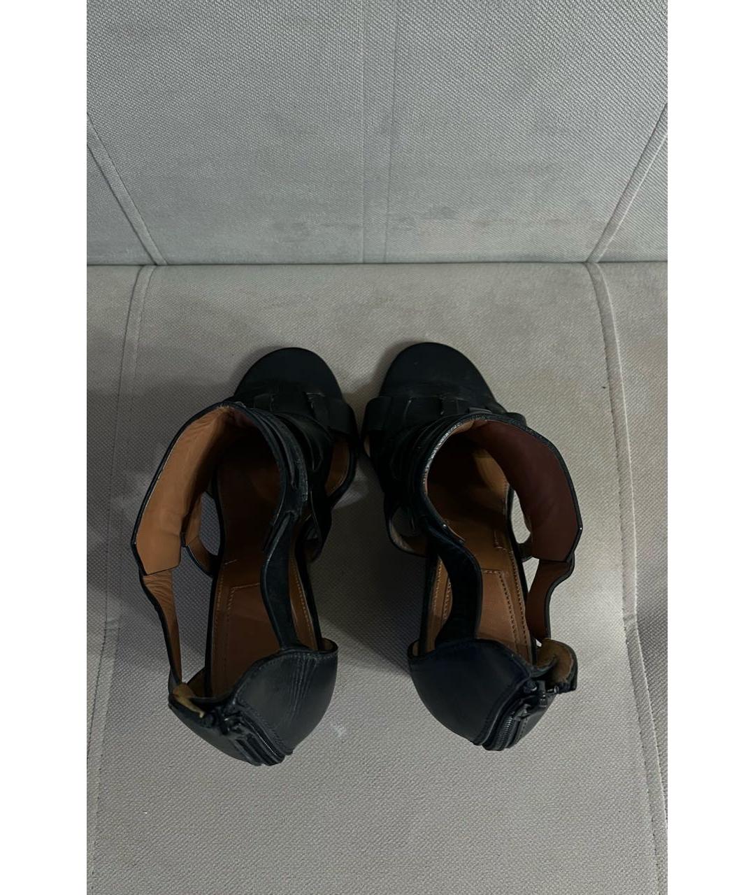 GIVENCHY Черные кожаные босоножки, фото 3