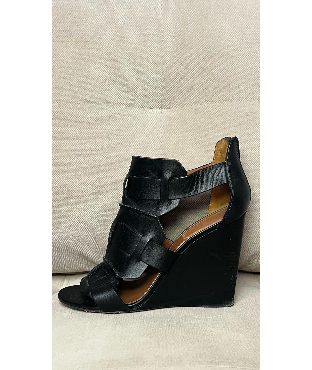 GIVENCHY Черные кожаные босоножки, фото 5