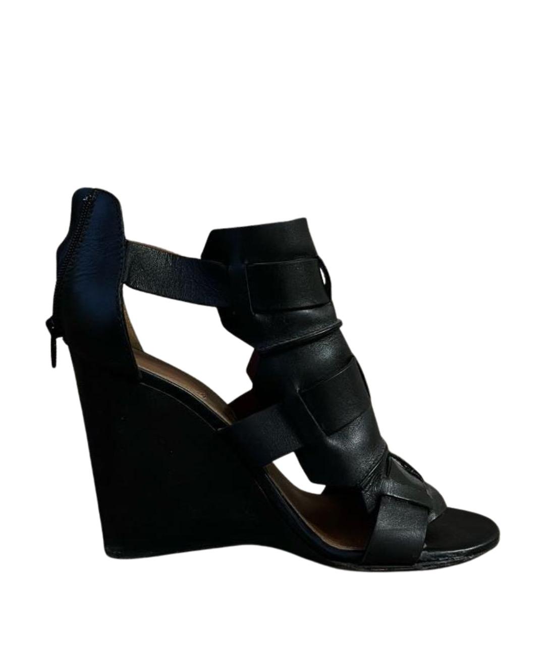 GIVENCHY Черные кожаные босоножки, фото 1