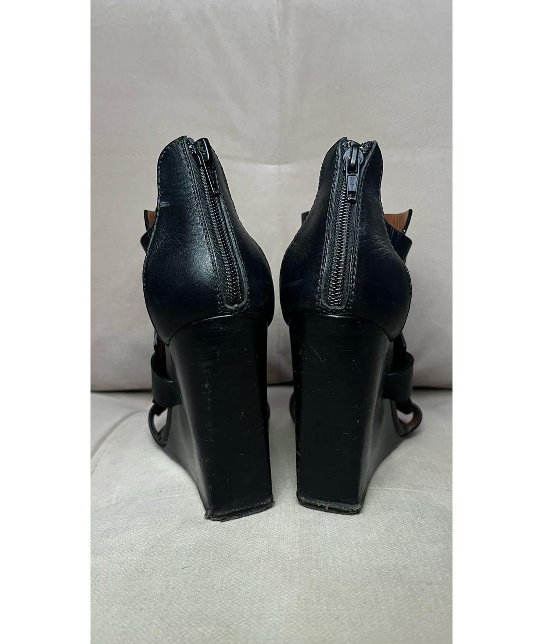 GIVENCHY Черные кожаные босоножки, фото 4