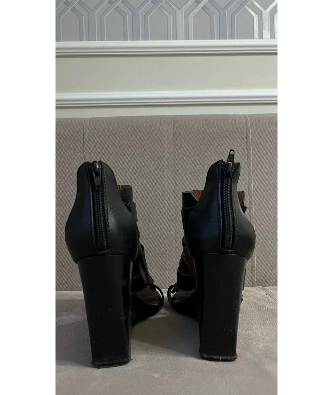 GIVENCHY Черные кожаные босоножки, фото 4