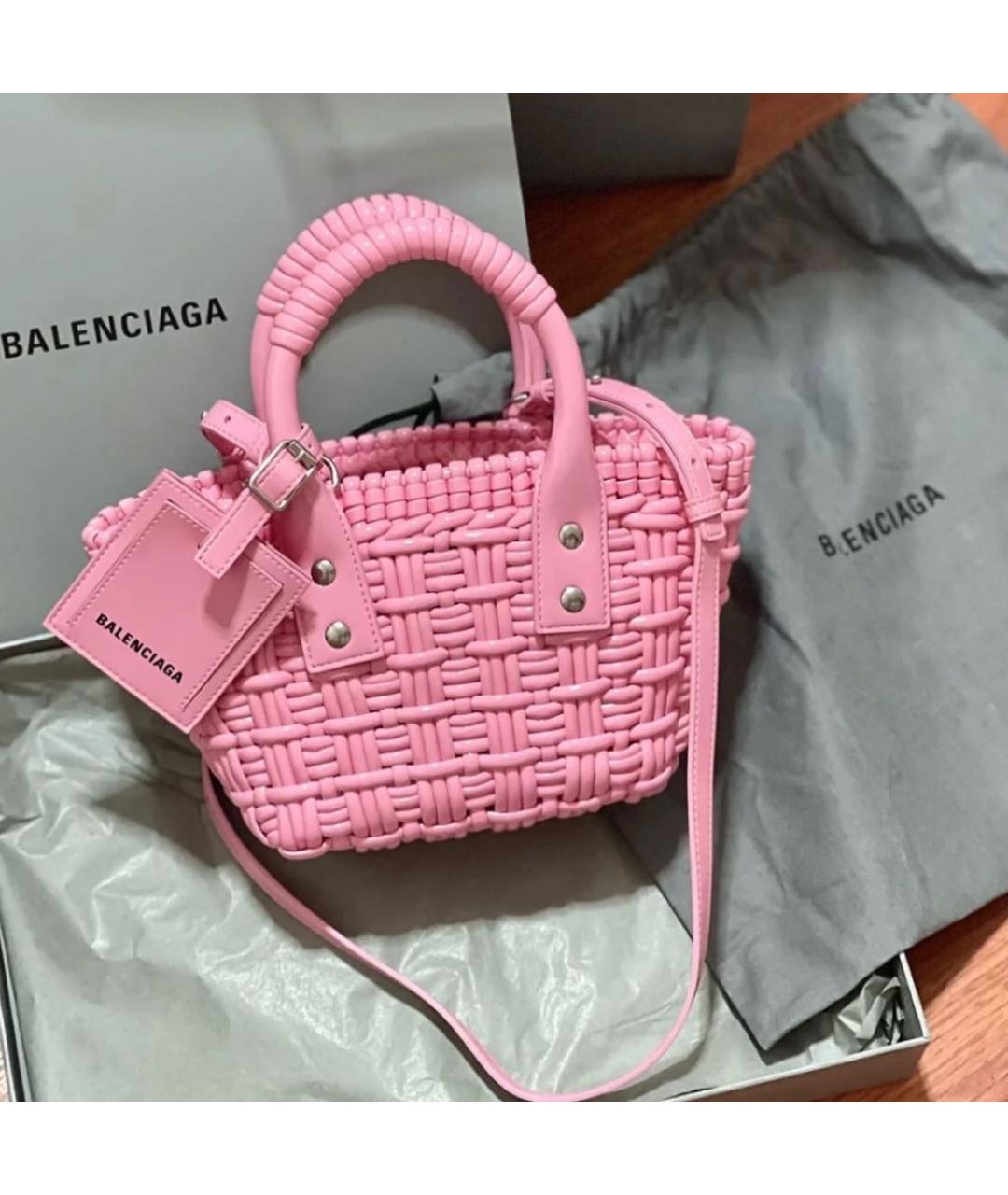 BALENCIAGA Розовая кожаная сумка с короткими ручками, фото 2