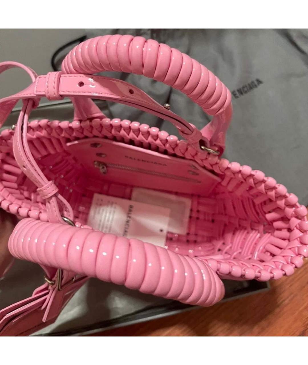 BALENCIAGA Розовая кожаная сумка с короткими ручками, фото 3