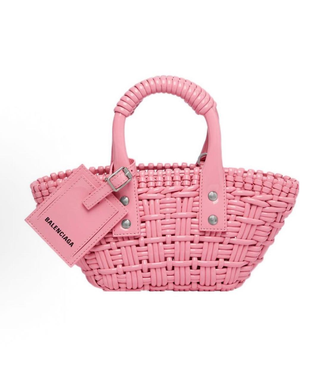 BALENCIAGA Розовая кожаная сумка с короткими ручками, фото 4