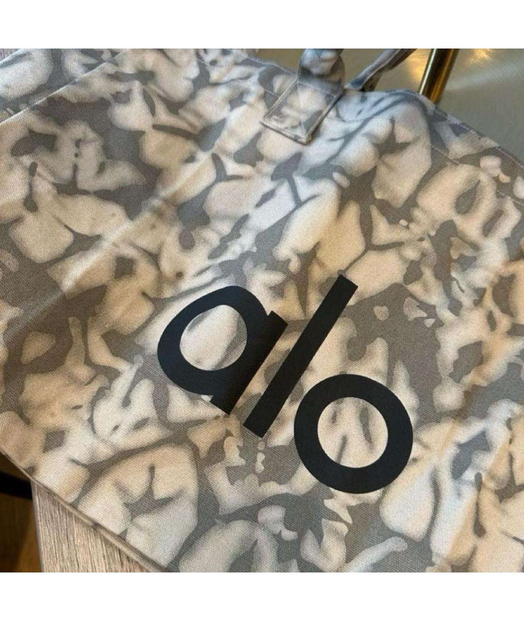 ALO YOGA Серая хлопковая дорожная/спортивная сумка, фото 4