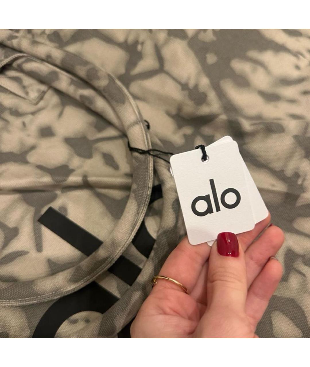 ALO YOGA Серая хлопковая дорожная/спортивная сумка, фото 8