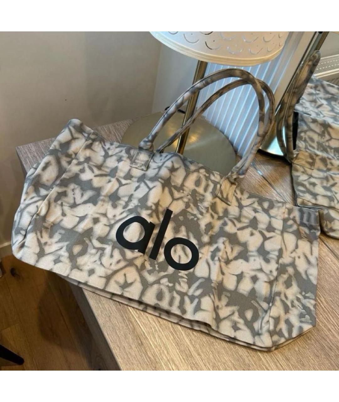 ALO YOGA Серая хлопковая дорожная/спортивная сумка, фото 3