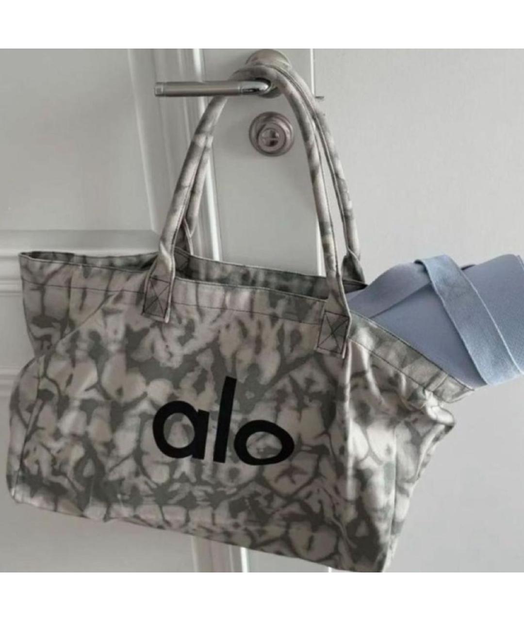 ALO YOGA Серая хлопковая дорожная/спортивная сумка, фото 2