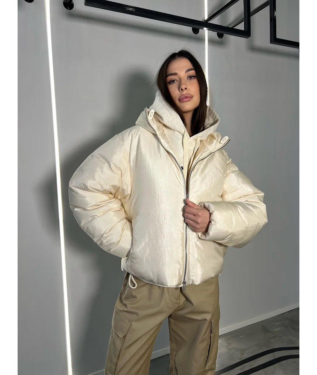 JIL SANDER Бежевая полиамидовая куртка, фото 2