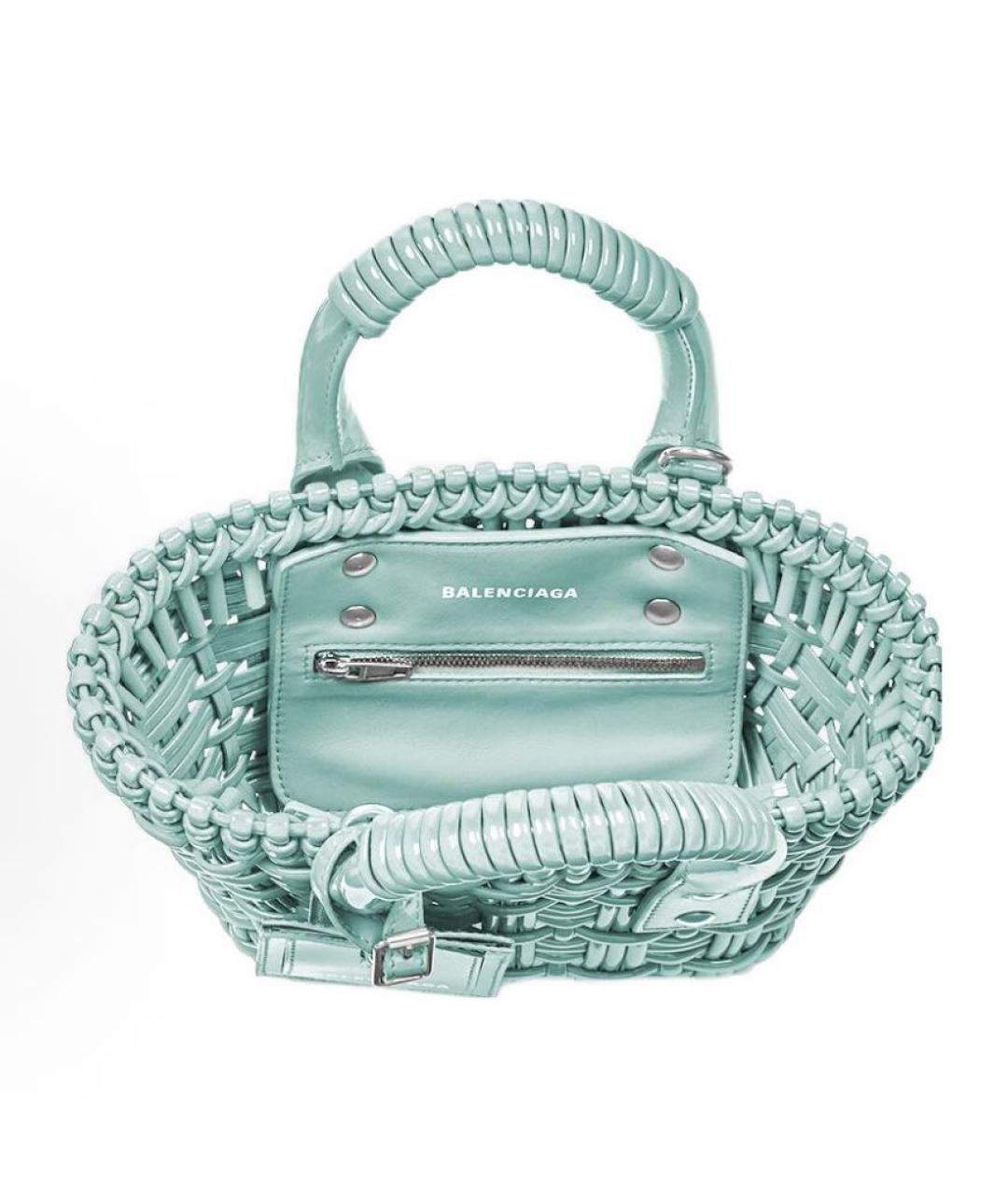 BALENCIAGA Бирюзовая кожаная сумка через плечо, фото 3