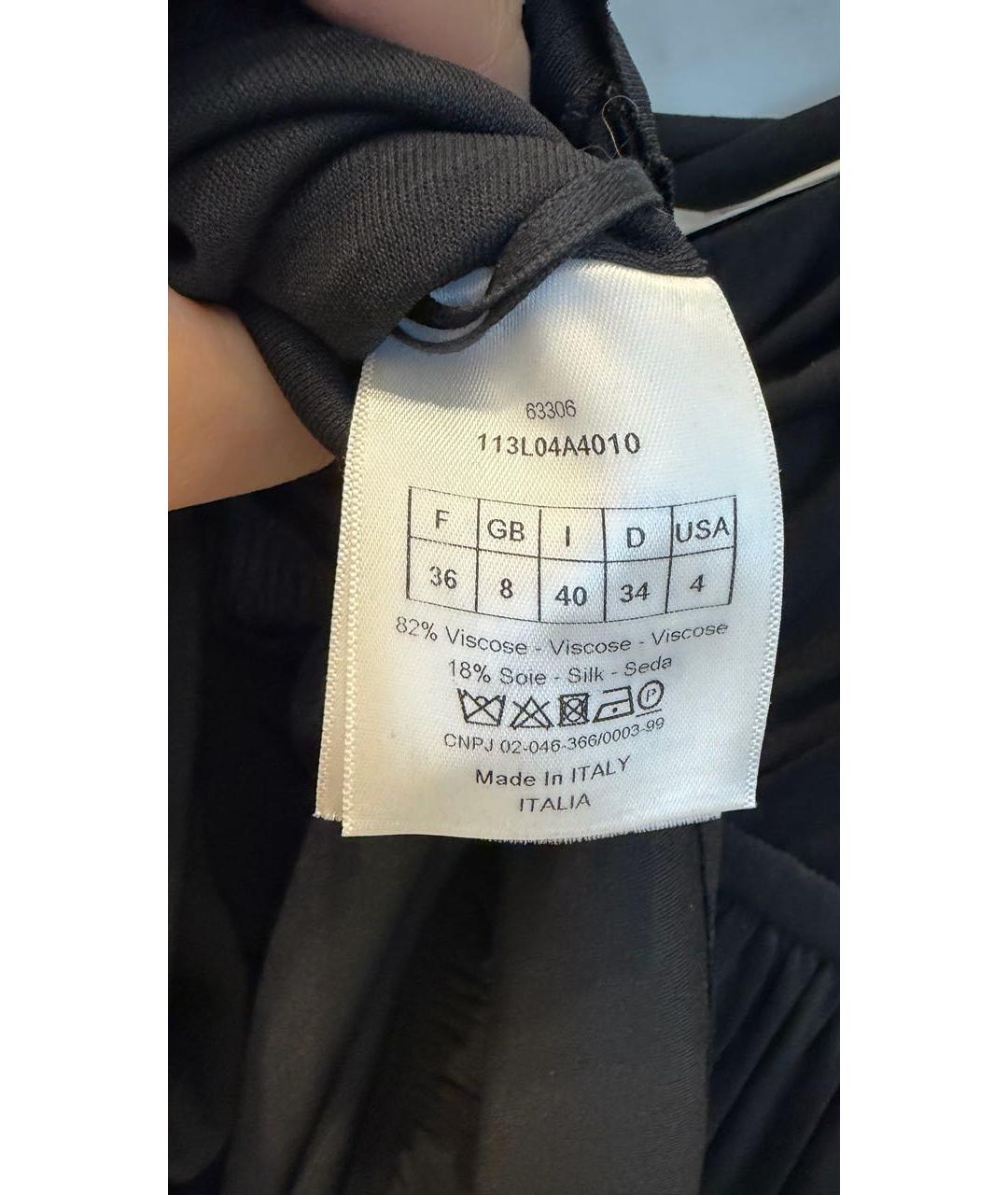 CHRISTIAN DIOR Черное вискозное коктейльное платье, фото 3