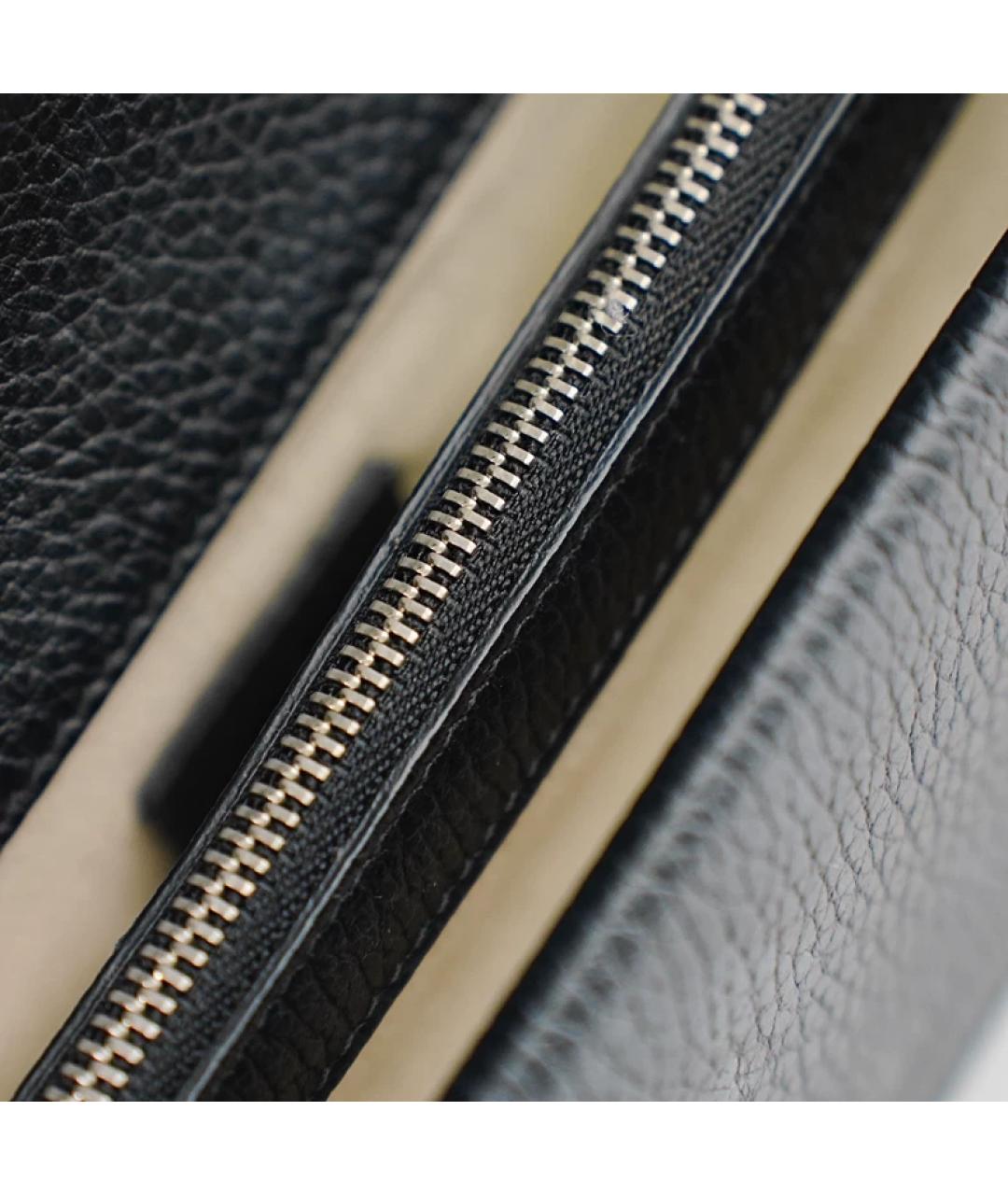 GUCCI Черная кожаная сумка через плечо, фото 8