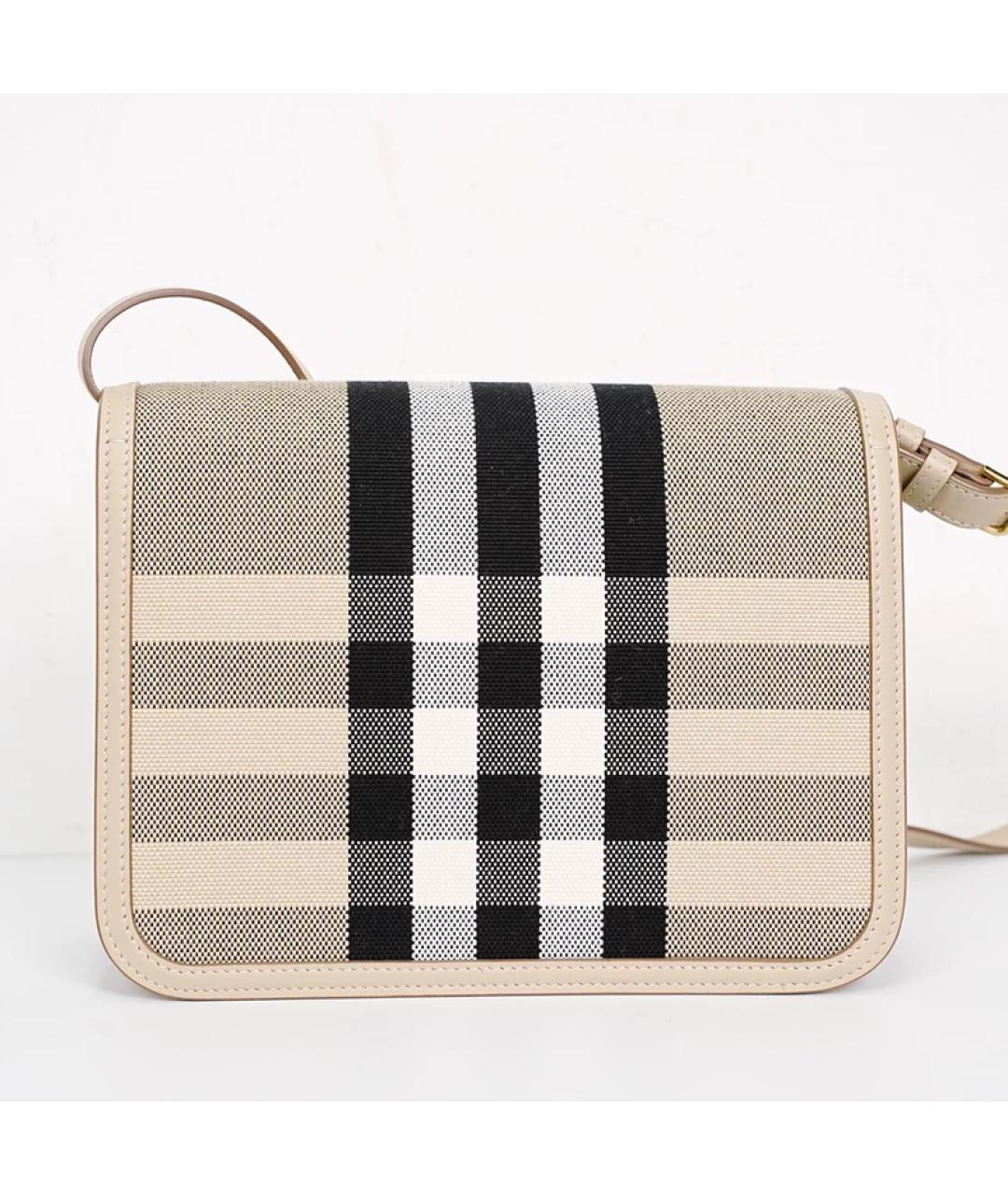 BURBERRY Бежевая кожаная сумка с короткими ручками, фото 8