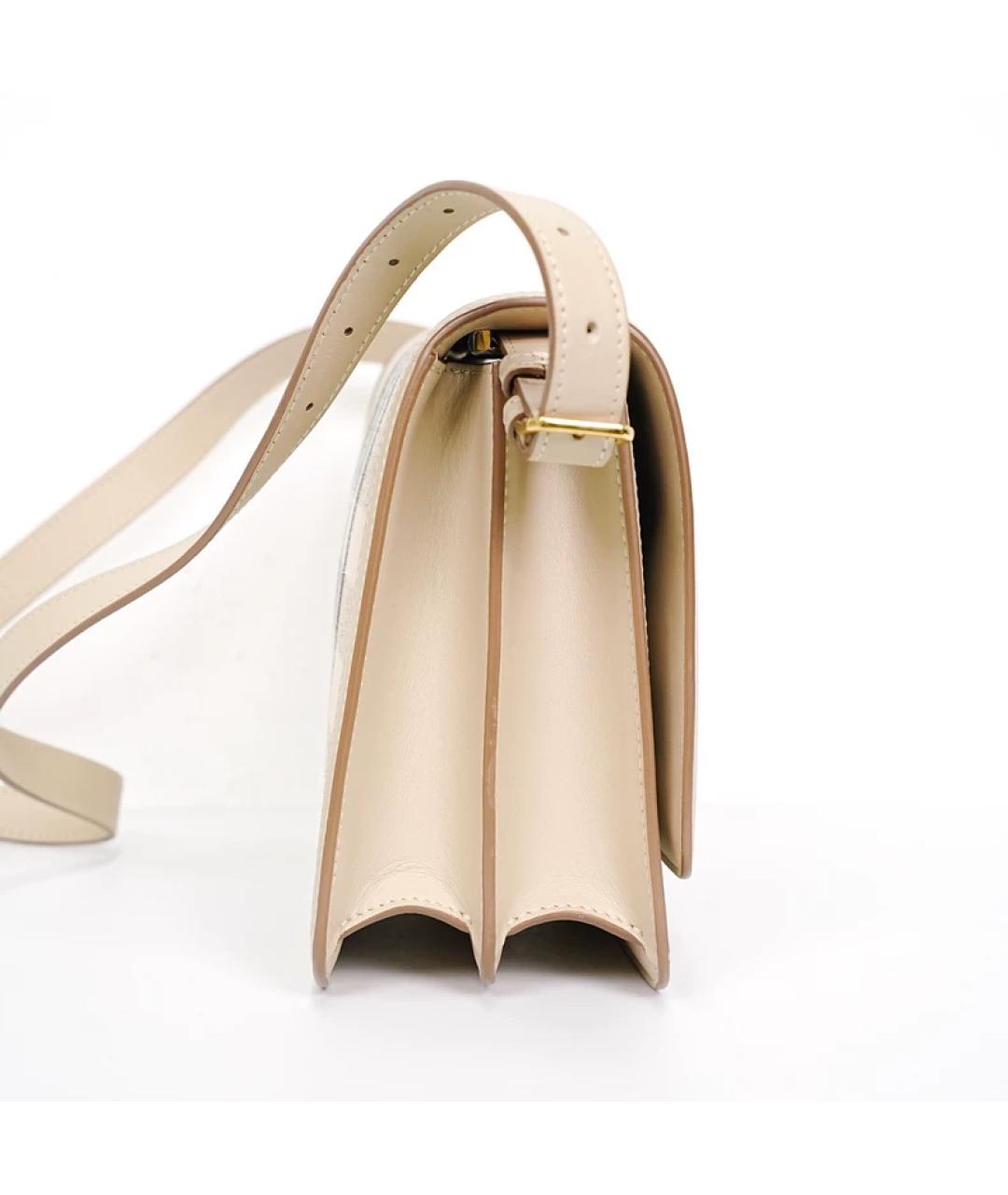 BURBERRY Бежевая кожаная сумка с короткими ручками, фото 7