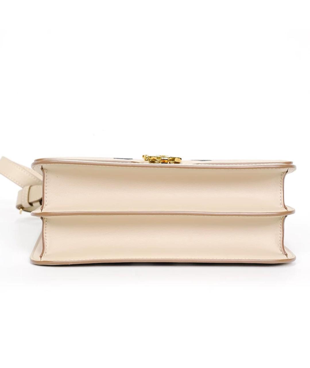 BURBERRY Бежевая кожаная сумка с короткими ручками, фото 3