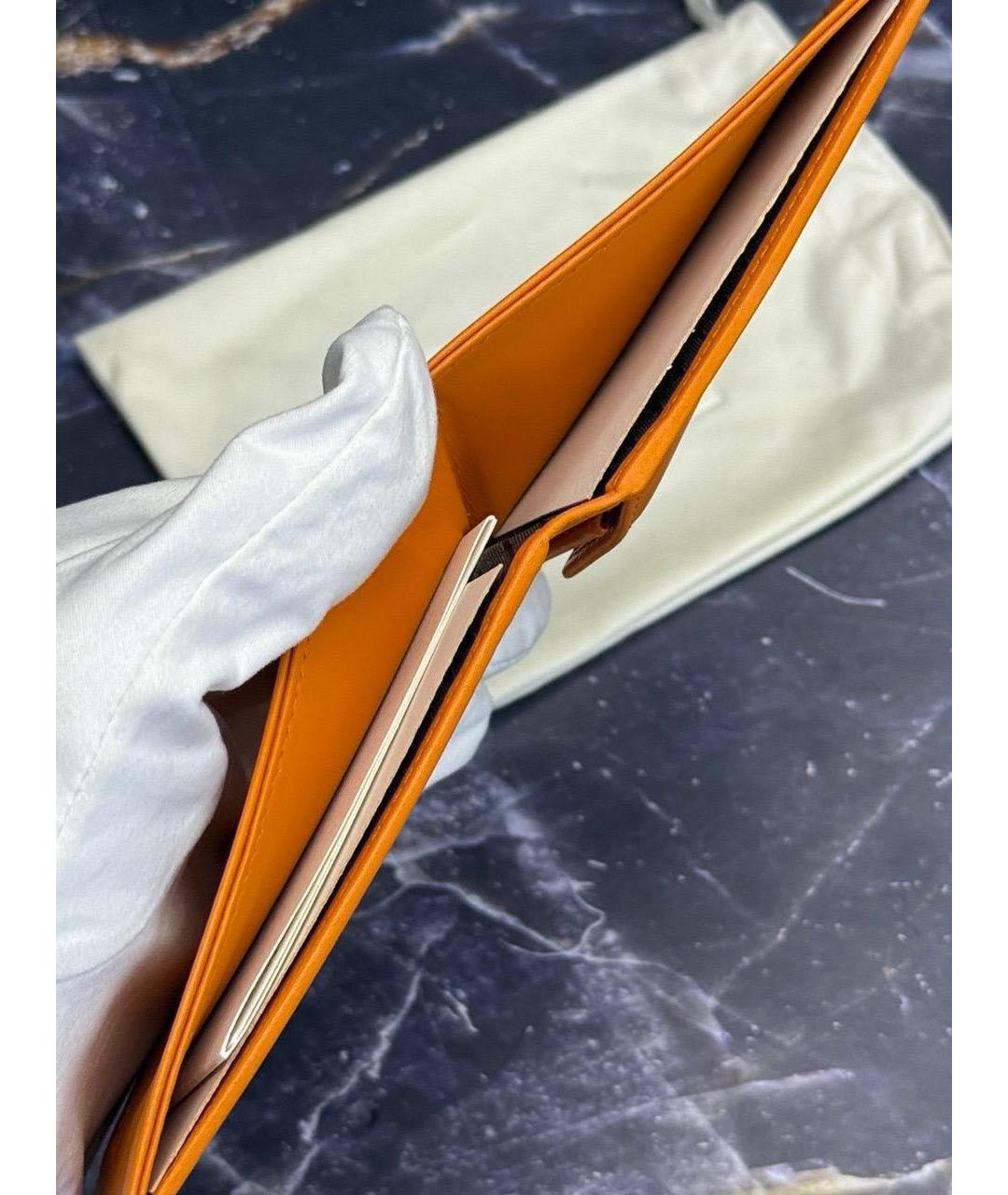 OMEGA Оранжевый кожаный кошелек, фото 2