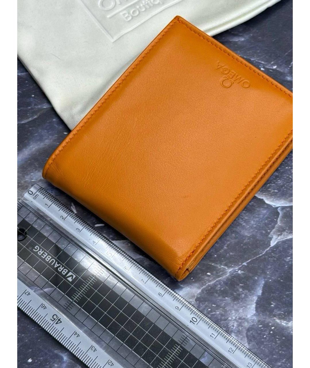 OMEGA Оранжевый кожаный кошелек, фото 6