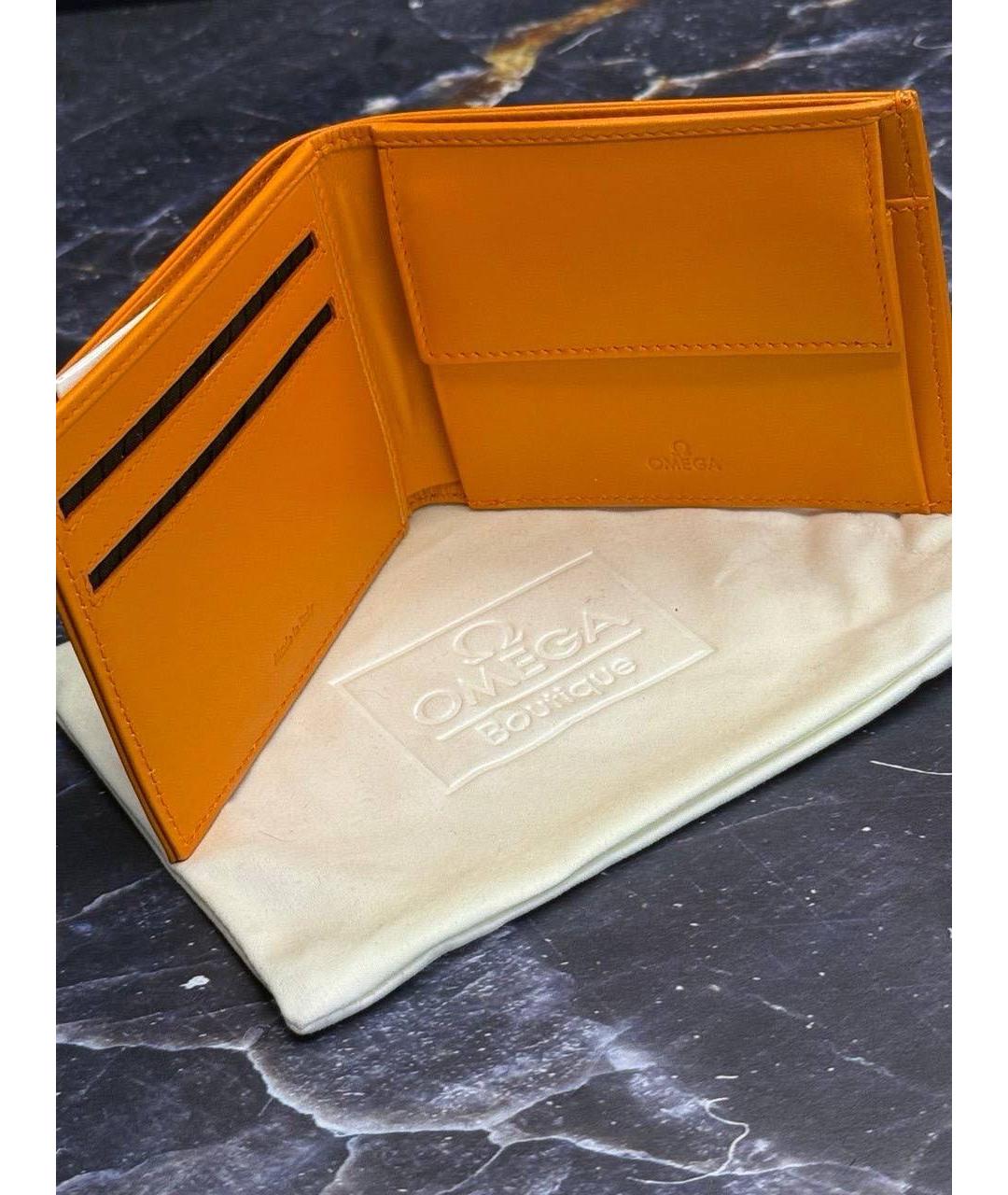OMEGA Оранжевый кожаный кошелек, фото 3