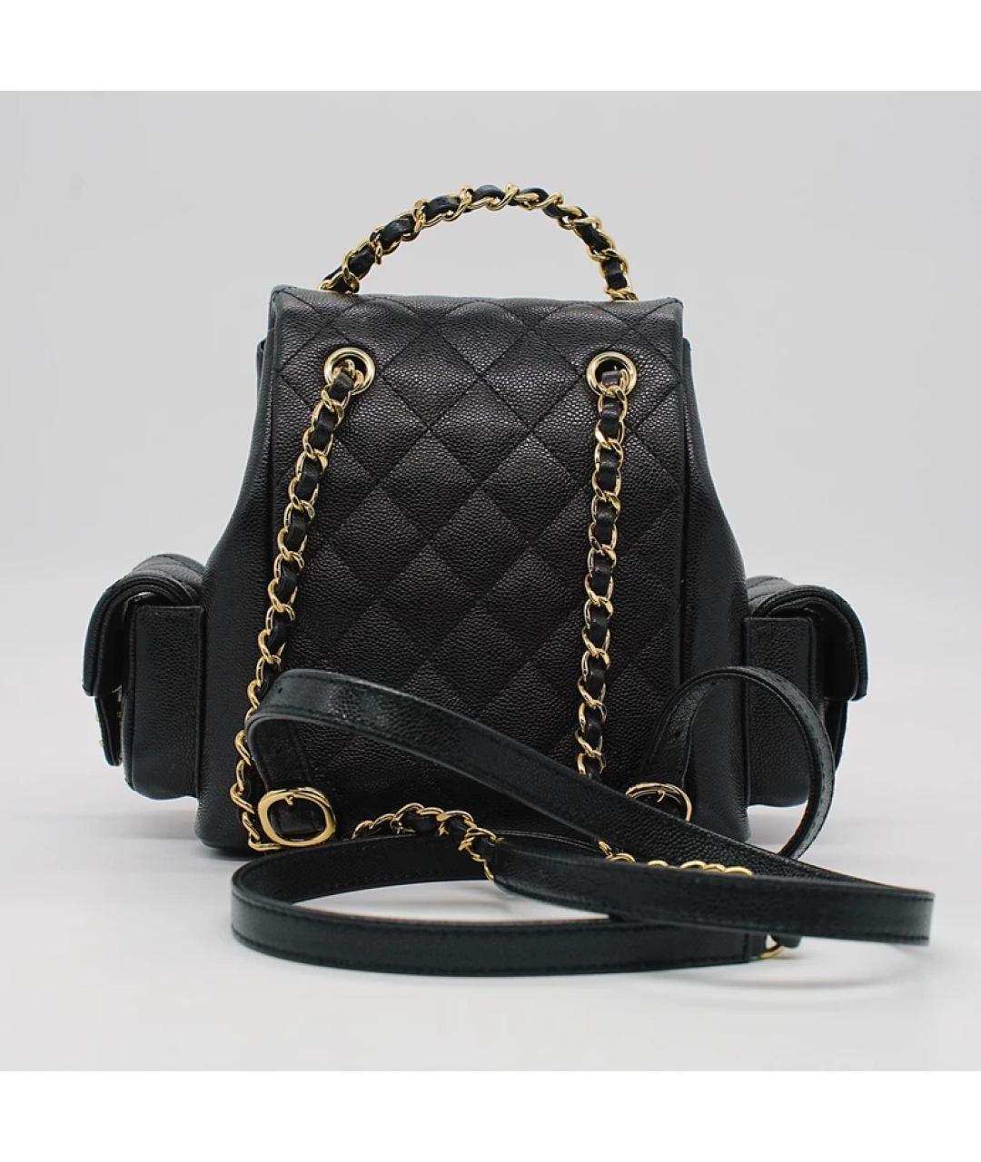 CHANEL Черный кожаный рюкзак, фото 4