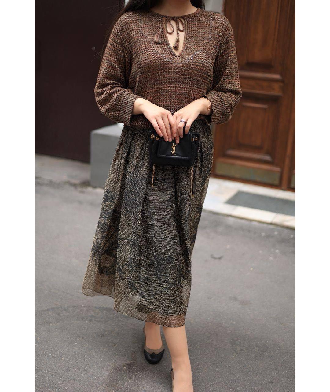 CHRISTIAN DIOR Коричневая юбка макси, фото 3