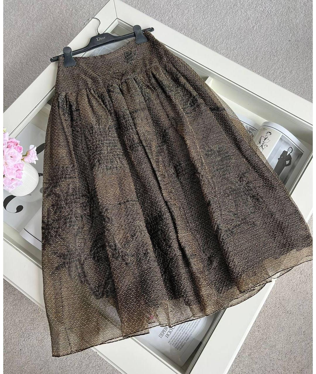 CHRISTIAN DIOR Коричневая юбка макси, фото 2