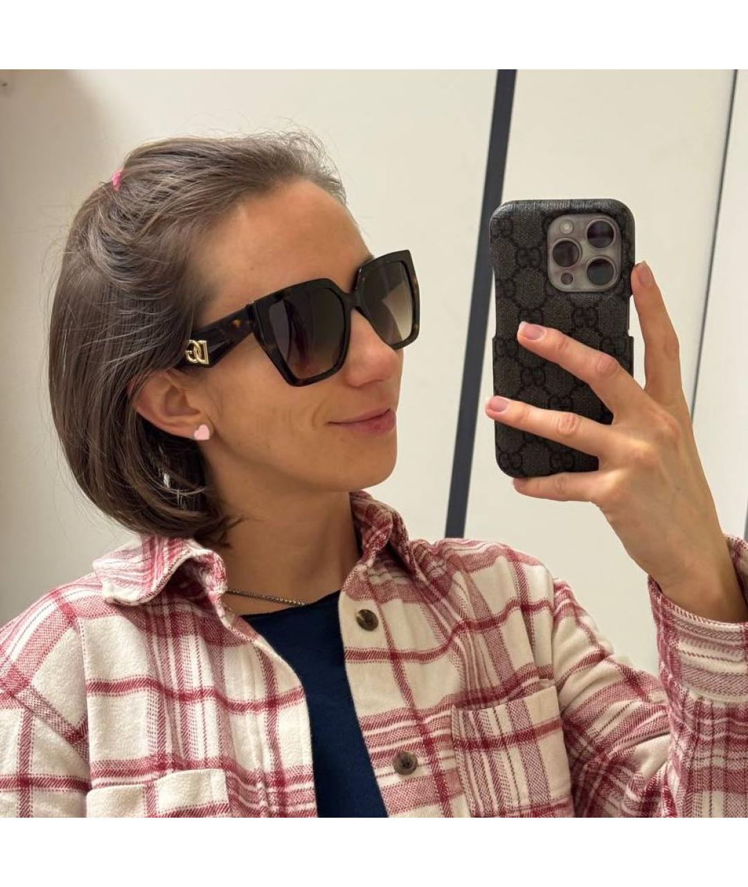 DOLCE&GABBANA Коричневые пластиковые солнцезащитные очки, фото 2