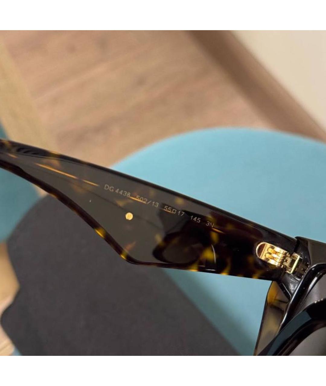 DOLCE&GABBANA Коричневые пластиковые солнцезащитные очки, фото 6
