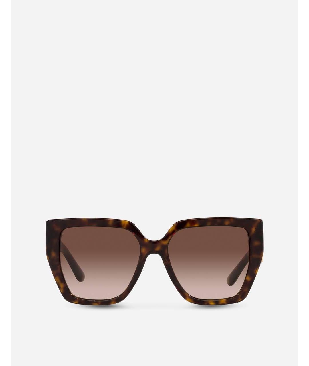 DOLCE&GABBANA Коричневые пластиковые солнцезащитные очки, фото 7