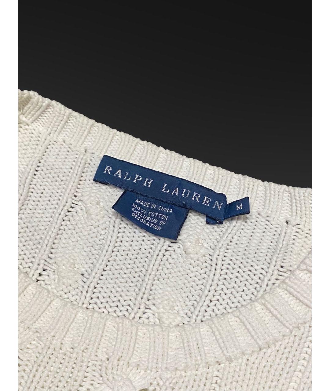 POLO RALPH LAUREN Белый хлопковый джемпер / свитер, фото 4