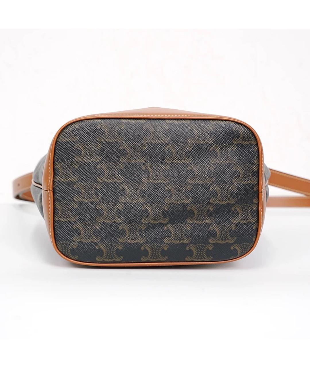 CELINE Коричневая кожаная сумка через плечо, фото 3