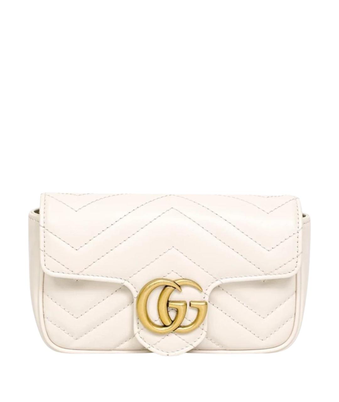 GUCCI Белая кожаная сумка через плечо, фото 1